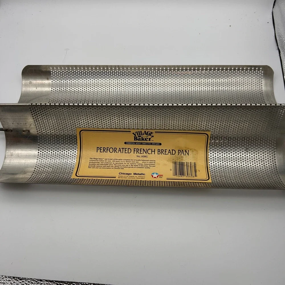 Chicago Metallic Village Baker Perforated French Bread Pan No 608G Tinned Steel